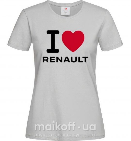 Женская футболка I Love Renault Серый фото