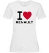 Жіноча футболка I Love Renault Білий фото