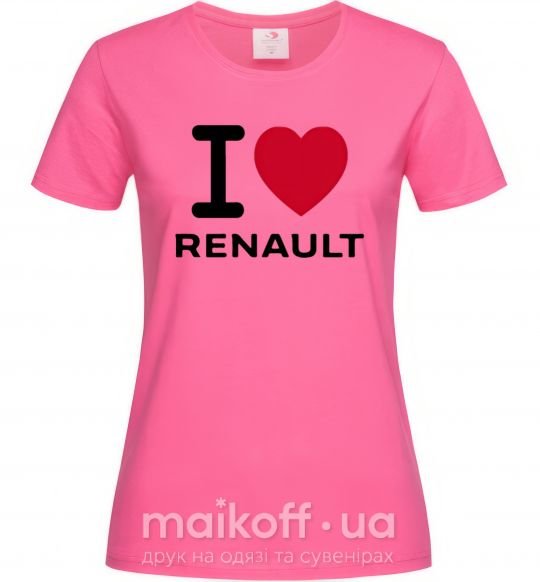 Жіноча футболка I Love Renault Яскраво-рожевий фото