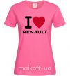 Жіноча футболка I Love Renault Яскраво-рожевий фото