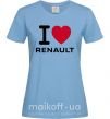 Женская футболка I Love Renault Голубой фото