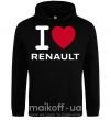 Мужская толстовка (худи) I Love Renault Черный фото