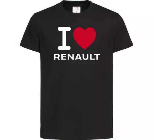 Детская футболка I Love Renault Черный фото