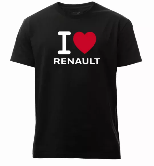 Мужская премиум футболка I Love Renault Черный фото