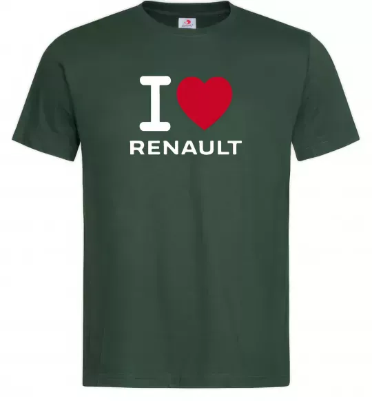 Мужская футболка I Love Renault Темно-зеленый фото