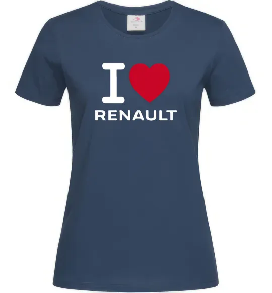 Женская футболка I Love Renault Темно-синий фото