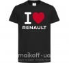 Детская футболка I Love Renault Черный фото