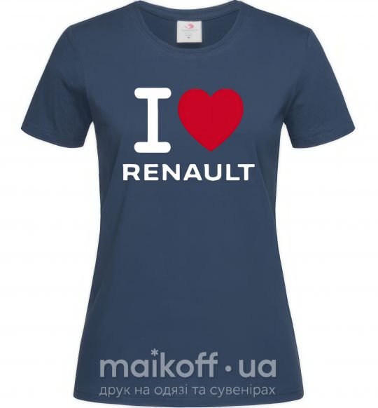 Женская футболка I Love Renault Темно-синий фото