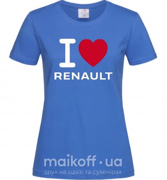 Женская футболка I Love Renault Ярко-синий фото