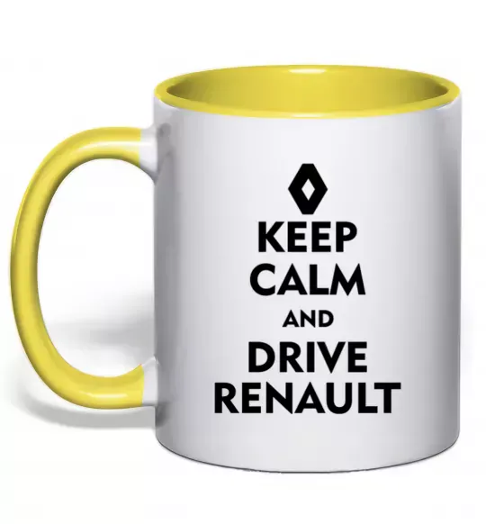 Чашка з кольоровою ручкою Drive Renault Сонячно жовтий фото