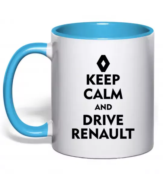 Чашка з кольоровою ручкою Drive Renault Блакитний фото