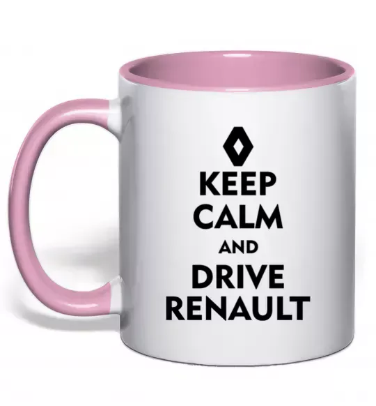 Чашка з кольоровою ручкою Drive Renault Ніжно рожевий фото