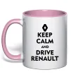 Чашка з кольоровою ручкою Drive Renault Ніжно рожевий фото