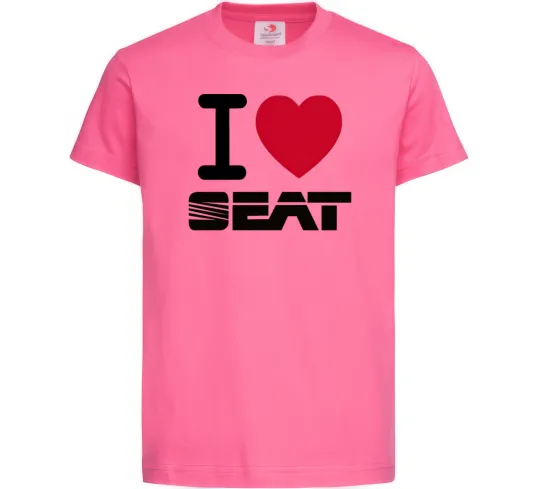 Дитяча футболка I Love Seat Яскраво-рожевий фото