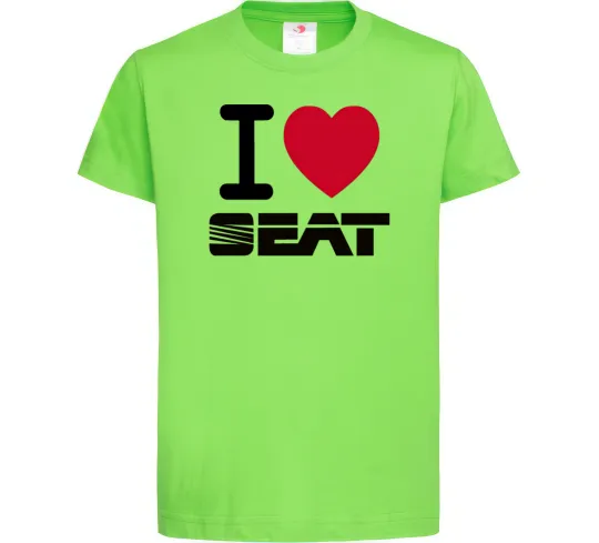 Дитяча футболка I Love Seat Лаймовий фото