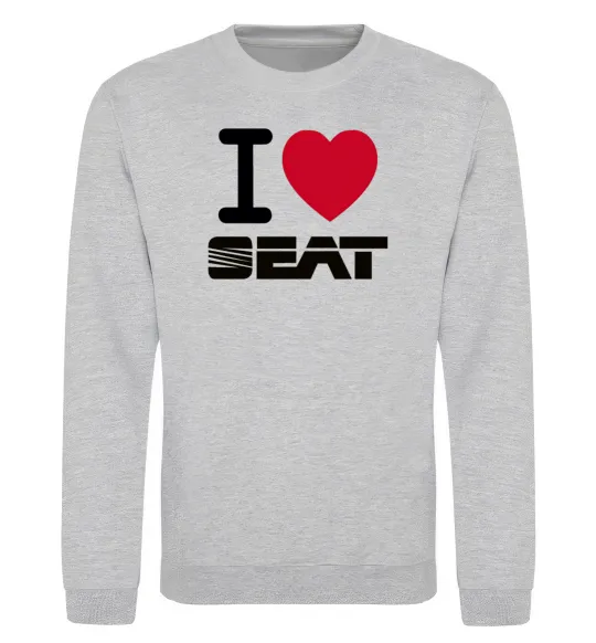 Свитшот I Love Seat Серый меланж фото