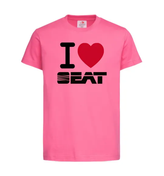 Детская футболка I Love Seat Ярко-розовый фото