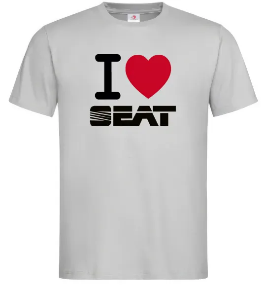 Мужская футболка I Love Seat Серый фото