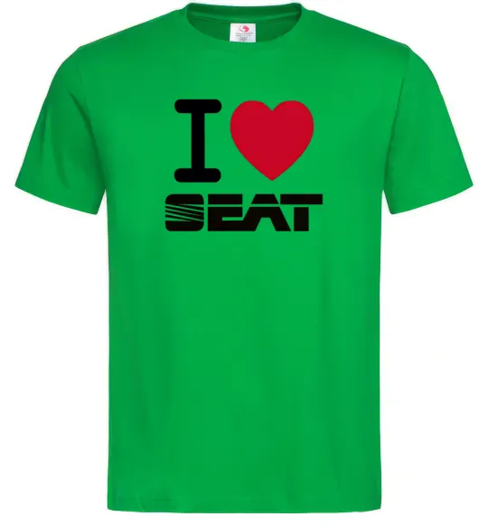 Мужская футболка I Love Seat Зеленый фото