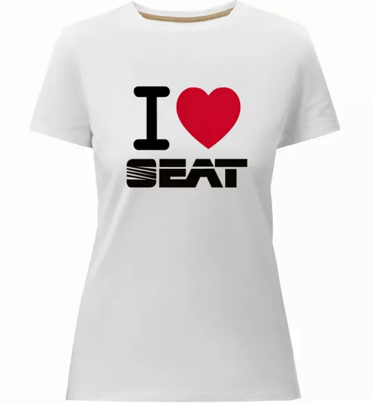 Женская премиум футболка I Love Seat Белый фото
