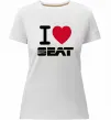 Женская премиум футболка I Love Seat Белый фото