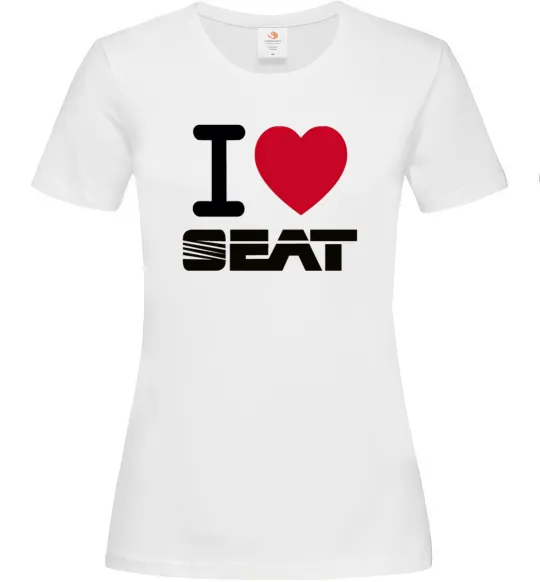 Жіноча футболка I Love Seat Білий фото