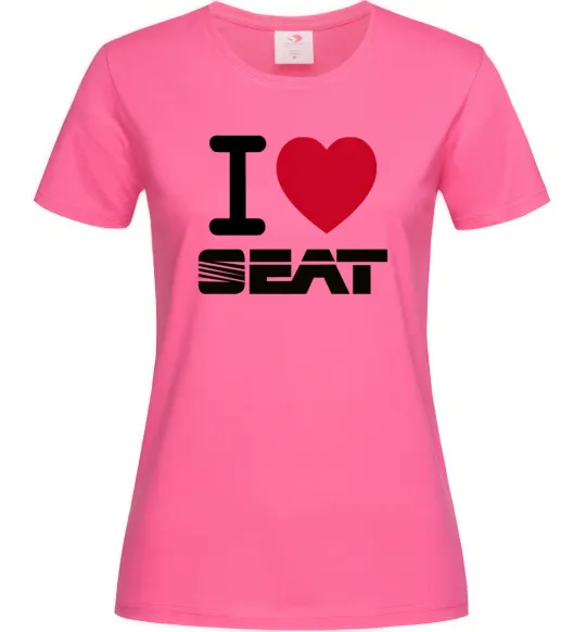 Жіноча футболка I Love Seat Яскраво-рожевий фото