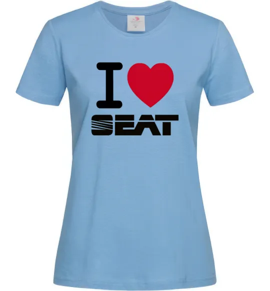 Жіноча футболка I Love Seat Блакитний фото