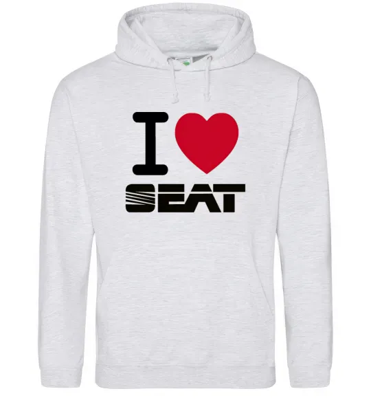 Чоловіча толстовка (худі) I Love Seat Сірий меланж фото