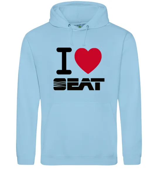 Мужская толстовка (худи) I Love Seat Голубой фото