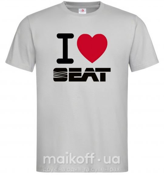 Мужская футболка I Love Seat Серый фото