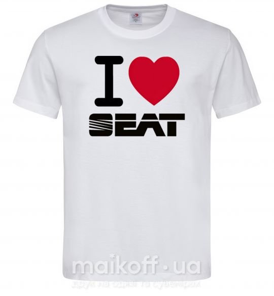 Мужская футболка I Love Seat Белый фото