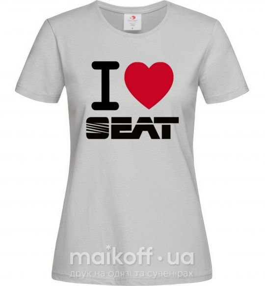 Женская футболка I Love Seat Серый фото