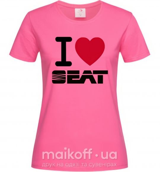 Жіноча футболка I Love Seat Яскраво-рожевий фото