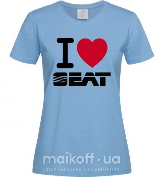 Жіноча футболка I Love Seat Блакитний фото