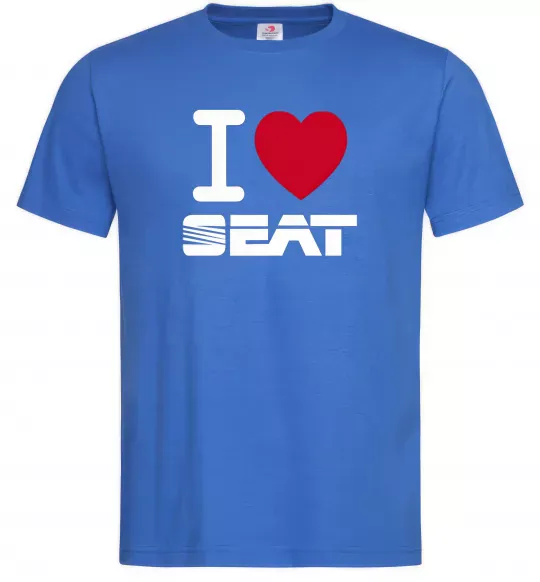 Мужская футболка I Love Seat Ярко-синий фото