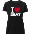 Женская премиум футболка I Love Seat Черный фото