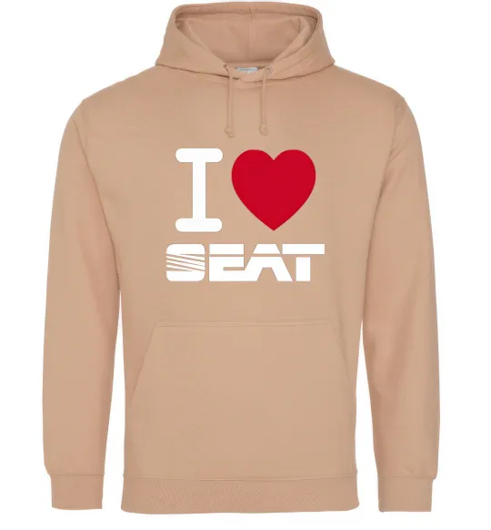 Женская толстовка (худи) I Love Seat Песочный фото