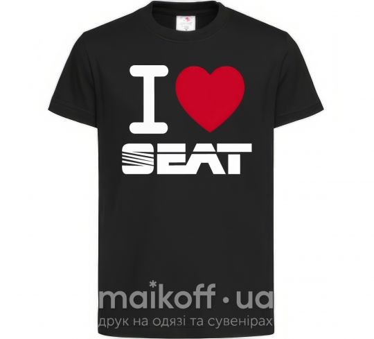 Дитяча футболка I Love Seat Чорний фото