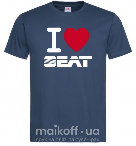 Мужская футболка I Love Seat Темно-синий фото