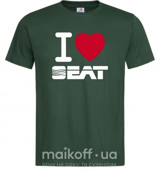 Мужская футболка I Love Seat Темно-зеленый фото