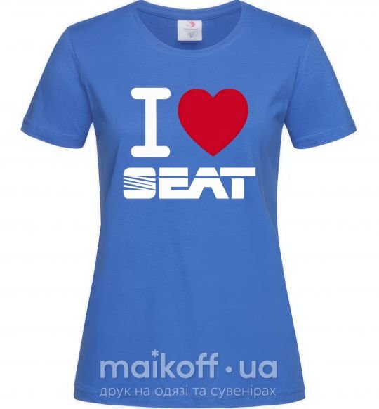 Женская футболка I Love Seat Ярко-синий фото