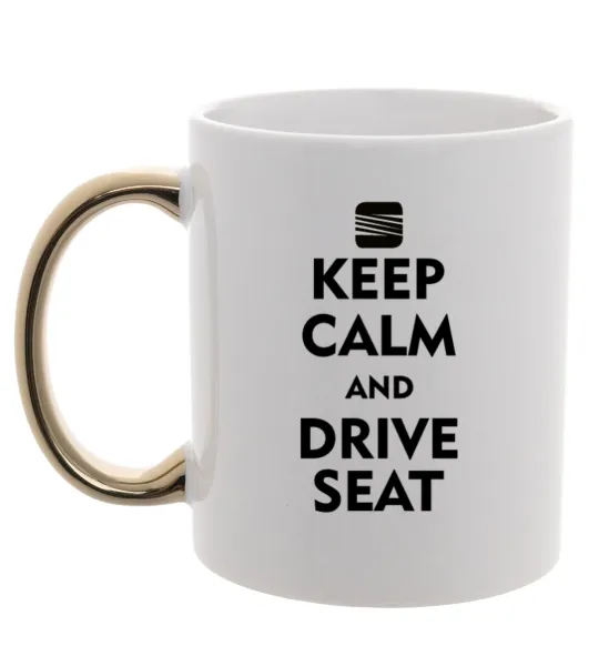 Чашка с цветной ручкой Drive Seat Золото фото