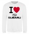 Світшот I Love Subaru Білий фото