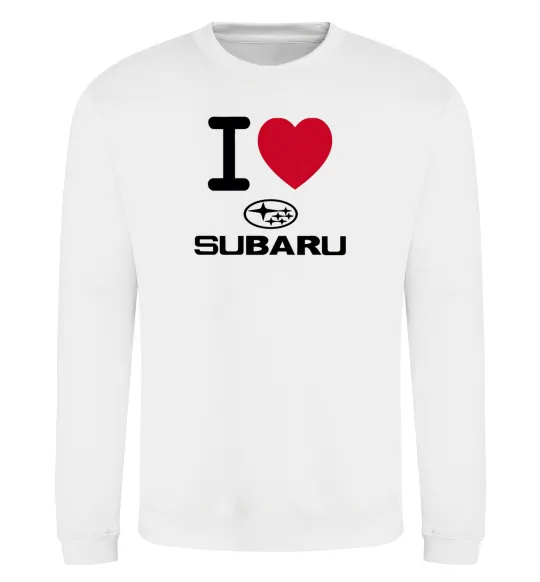 Свитшот I Love Subaru Белый фото