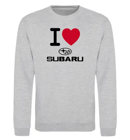 Свитшот I Love Subaru Серый меланж фото