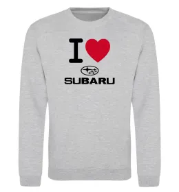 Свитшот I Love Subaru Серый меланж фото