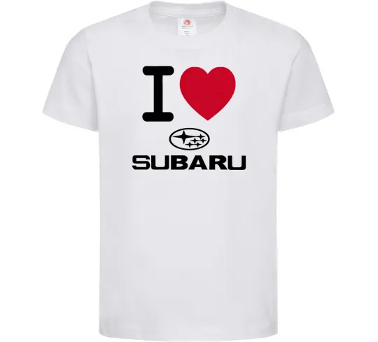 Дитяча футболка I Love Subaru Білий фото