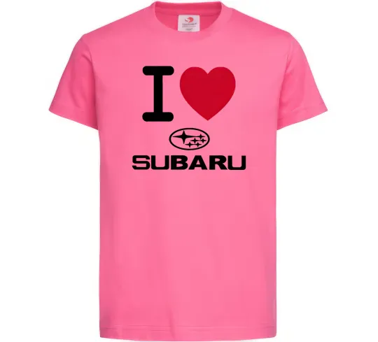 Дитяча футболка I Love Subaru Яскраво-рожевий фото