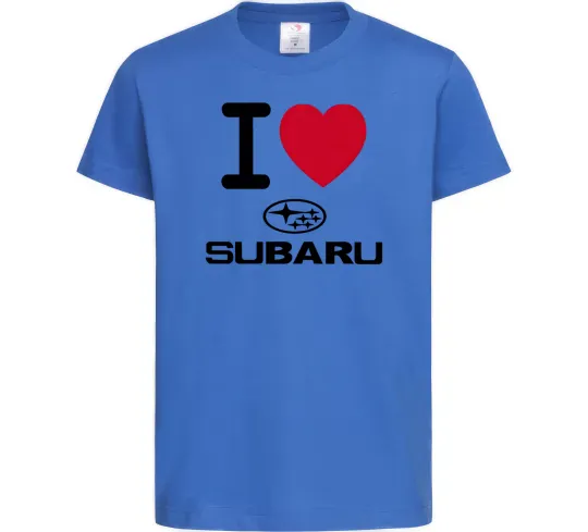 Дитяча футболка I Love Subaru Яскраво-синій фото